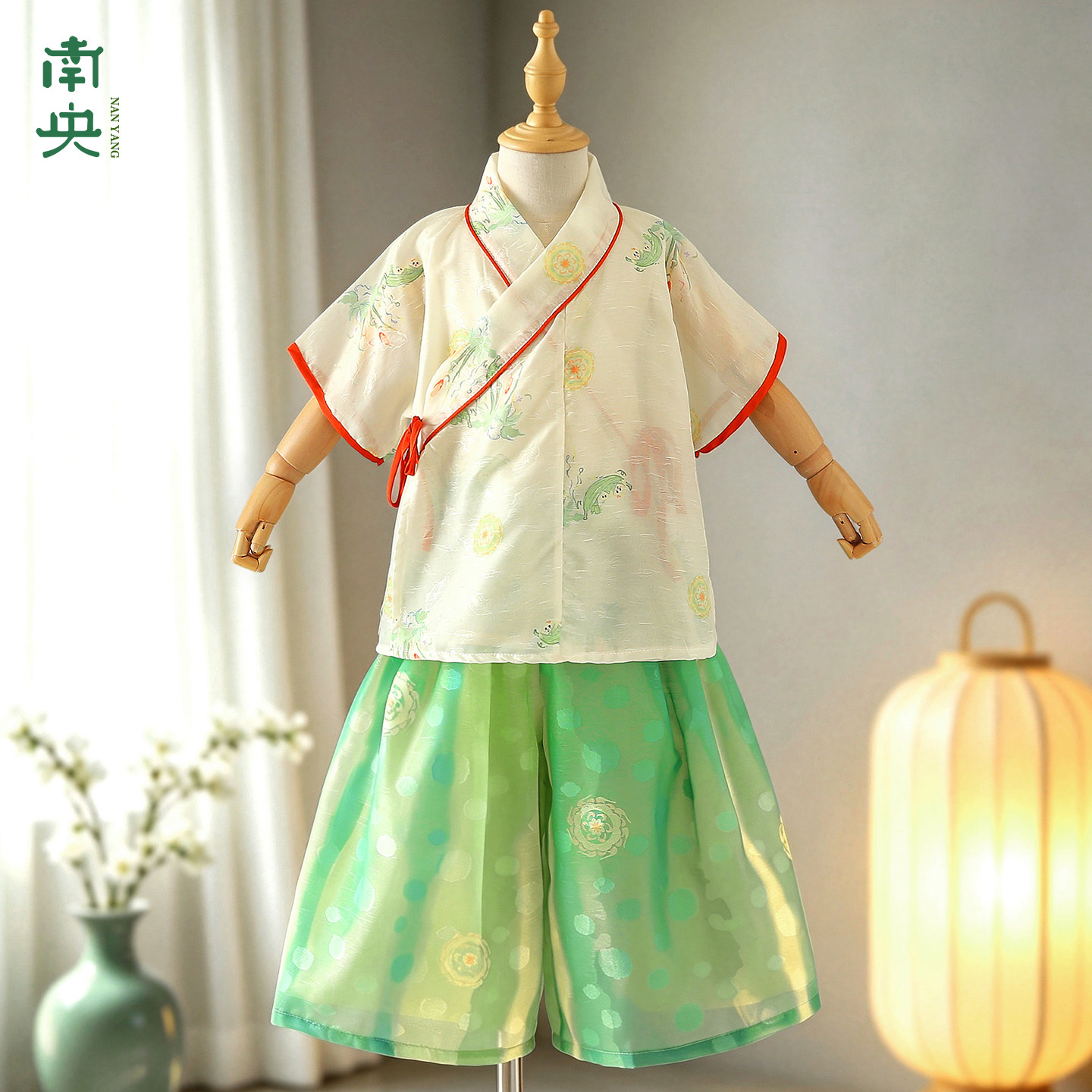 女童宋制古装汉服夏季薄款儿童新中式套装短袖三件套女孩国风演出图片