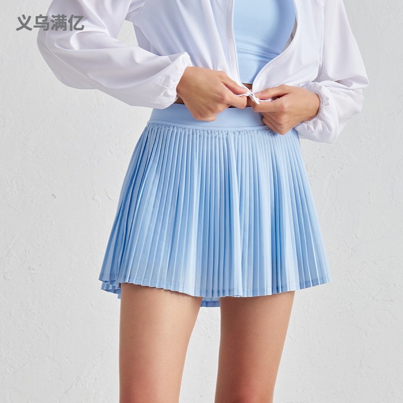 夏季松紧高腰带口袋网球裙显瘦瑜伽短裙内衬防走光休闲外穿百褶裙,运动服/休闲服装,运动连衣裙,淘宝优惠券,粉丝福利购,淘宝优惠卷