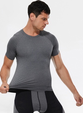 男士速干衣短袖 运动跑步健身服排汗T恤高弹力训练短袖上衣01217