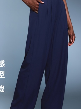 秋季新款休闲百搭显瘦垂感阔腿裤宽松透气直筒运动长裤女D25161