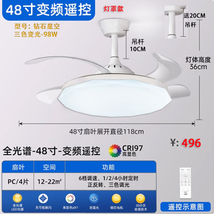 吸顶灯现代简约新款 三防密封款 书房房间极简主卧灯餐厅风扇灯