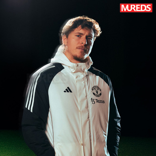 曼联官方正品阿迪达斯球队同款足球训练保暖连帽棉服外套JE3724