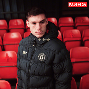 曼联官方正品 保暖宽松连帽棉服JM5567 阿迪达斯中国结系列新年款