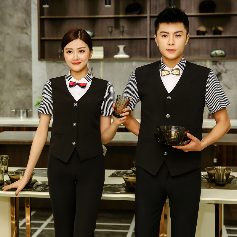 酒店工作服夏装 农家乐火锅餐饮饭店餐厅服务员工作服制服短袖女