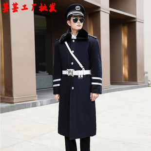 酒店迎宾礼仪门童防寒大衣加厚加棉呢子大衣冬季大衣工装制服男女