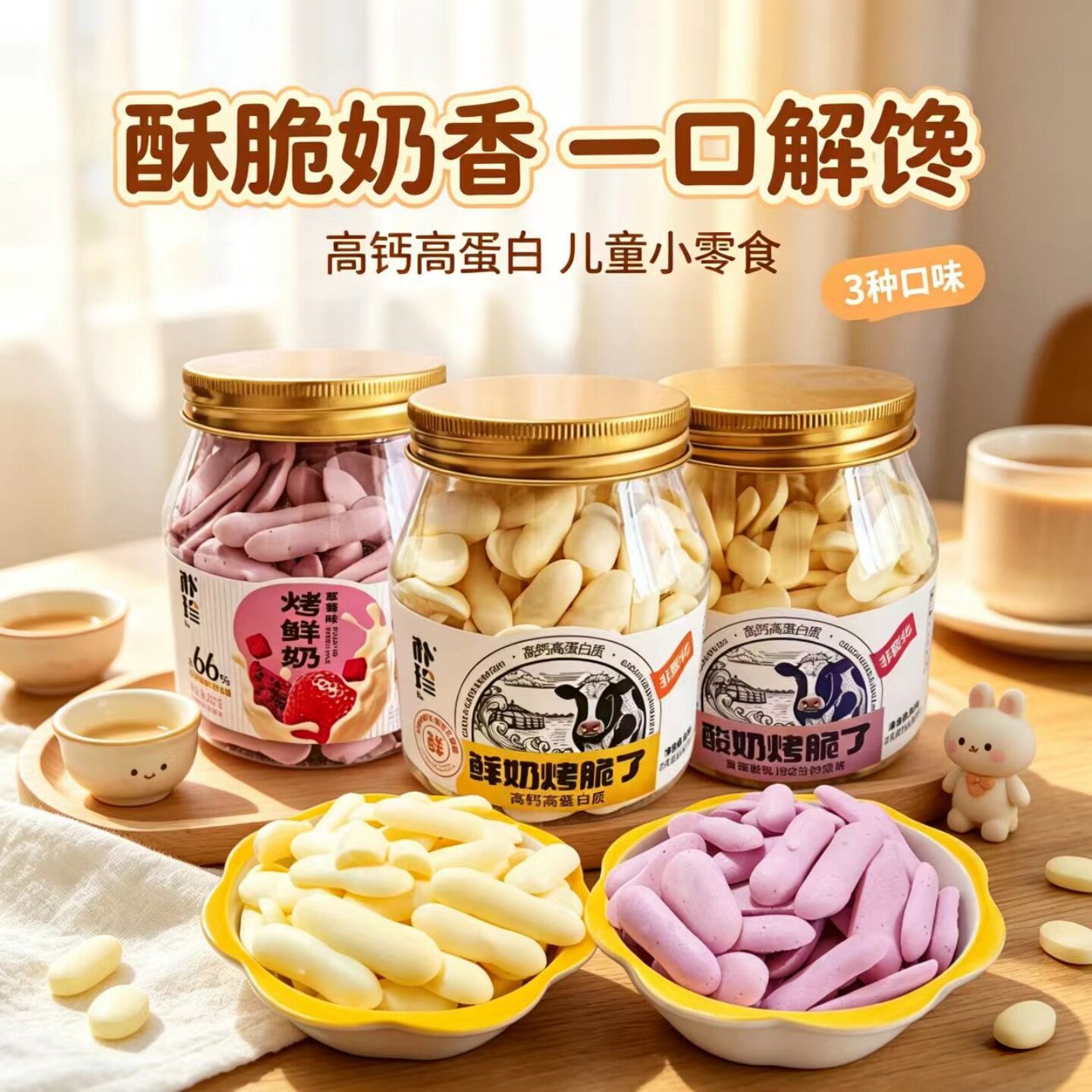 儿童零食烤鲜奶条高钙高蛋白