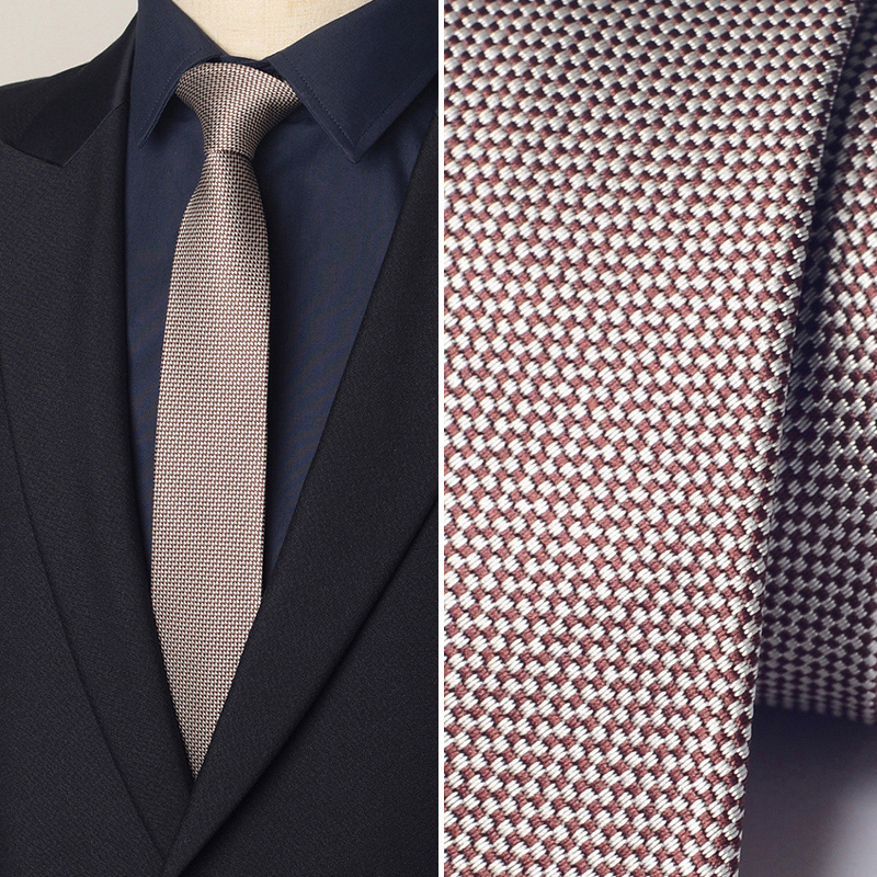 男领带6韩版米黄小点休闲西装衬衫美式乡村士窄版工作上班时1204k