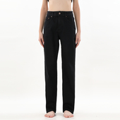 女2025冬新款 gpod IUPL拖地宽松黑色阔腿坠感bf风高腰直筒牛仔裤