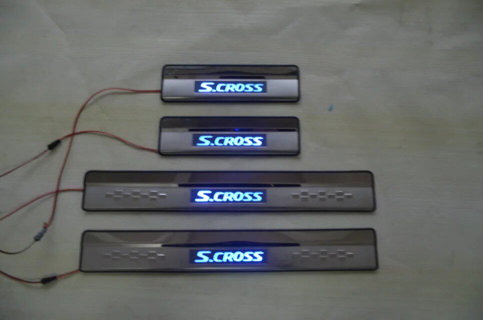 锋驭带灯门槛条防护条不锈钢led