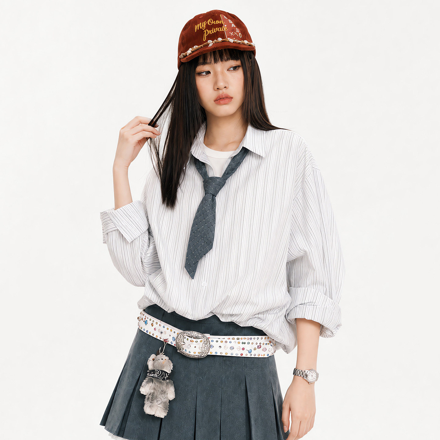 GENANX闪电潮牌竖条纹衬衫2026秋季新款告诫时尚长袖衬衣情侣男女