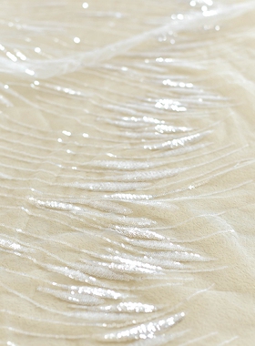 乱纹满幅亮片刺绣蕾丝面料婚纱礼服裙摆手工diy装饰辅料材料布料