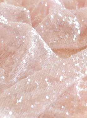 多色闪亮满幅亮片刺绣蕾丝面料婚纱礼服手工diy材料服装饰布料白