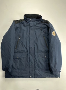 外贸男士秋冬户外防风防水大码连帽多兜工装棉衣外套中长款滑雪服