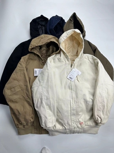 夹克外套 棉衣外套日系复古帆布耐磨短款 外贸日单男女冬季 连帽工装