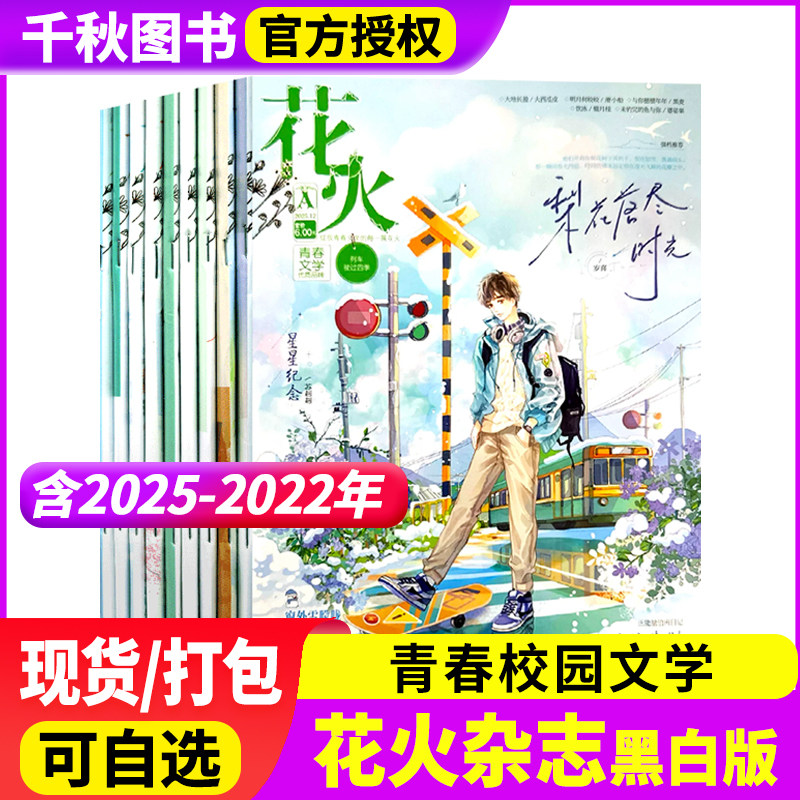 花火杂志黑白版2025年1-12月AB非全彩版含2024/2023/2022年清仓青春校园都市言情小说穿越同萱小说爱格飞言情飞魔幻