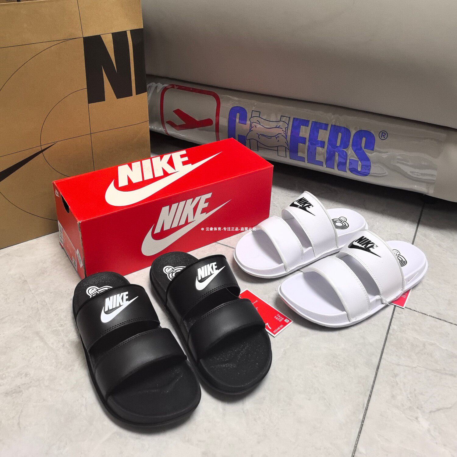 NIKE耐克男女情侣夏季忍者绑带休闲运动沙滩凉拖鞋DC0496-100 001