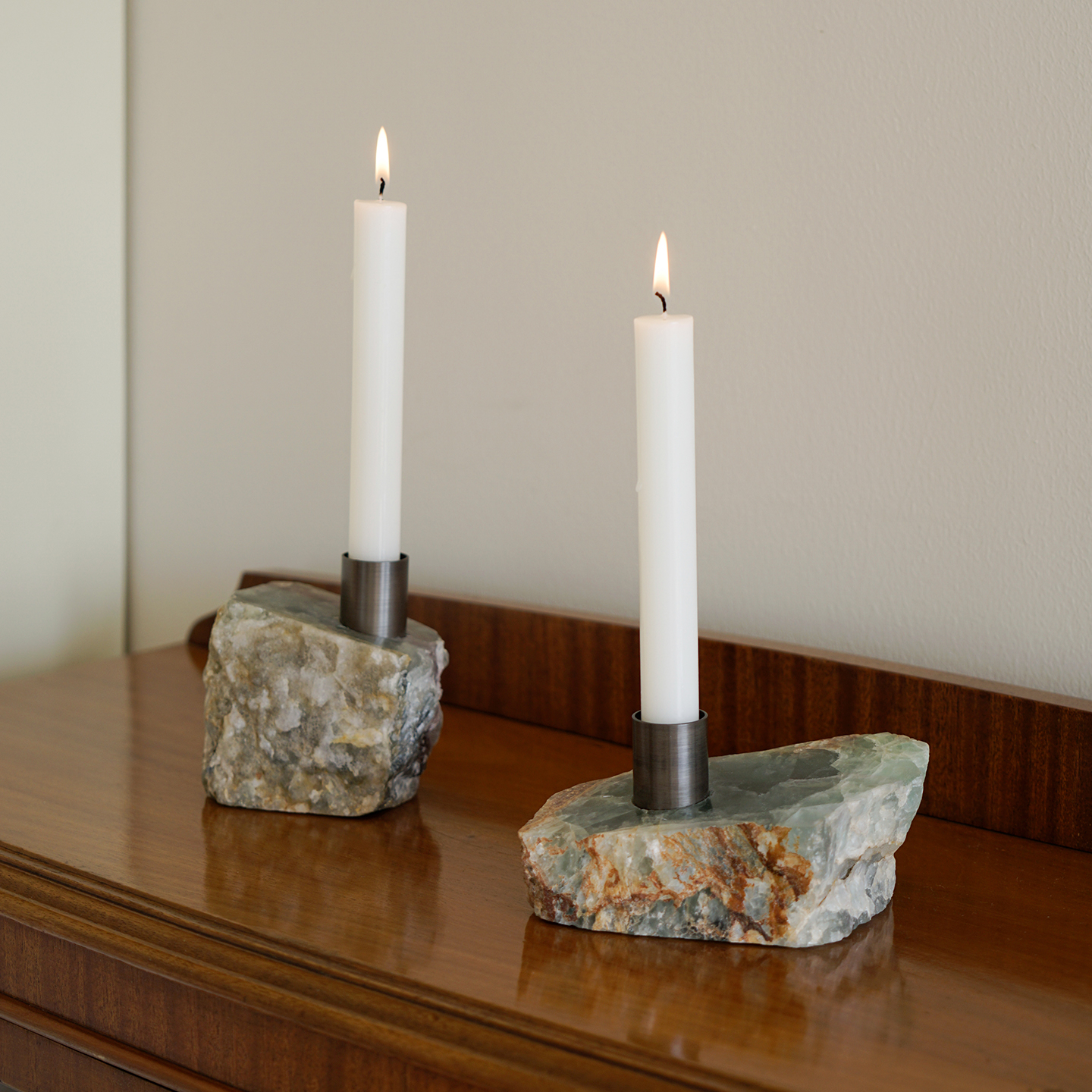 狂野天然大理石，创意蜡烛台摆件