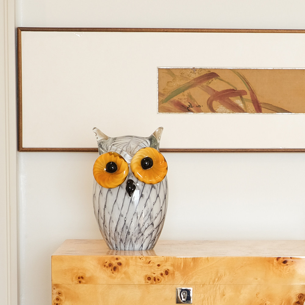 ladylike 创意可爱琉璃猫头鹰摆件 家居桌面装饰品玄关酒柜工艺品