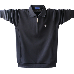 中年男士秋季男装卫衣外套运动款爸爸装父亲加绒加厚宽松加肥大码