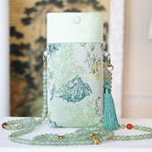 春和景明新中式 旗袍珠链手机包复古包拼色单肩斜挎包随身轻便携包