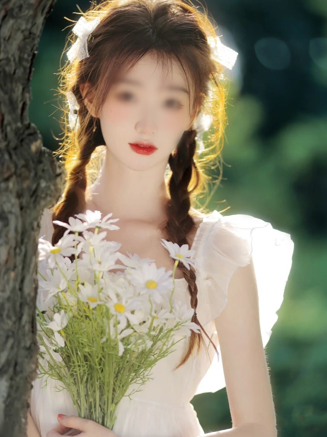 新款新娘手捧花旅拍外景 婚纱摄影道具 白色手捧清新仿真花荷兰菊