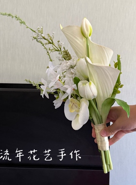 影楼拍照道具仿真花艺ins风玫瑰小众高级感手捧新中式毕业拍照