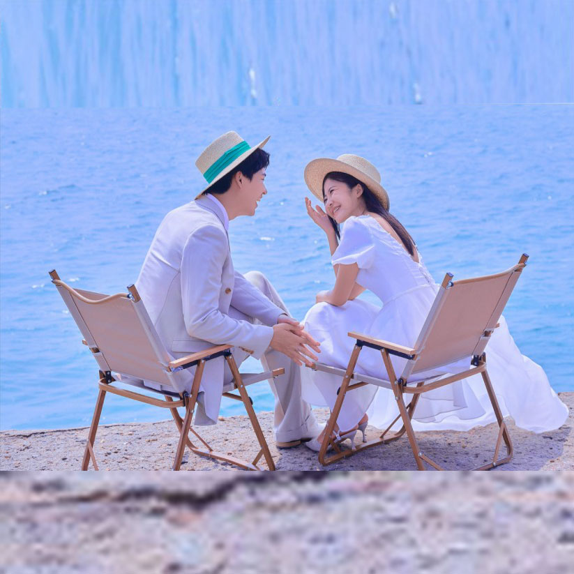 创意美式森系外景道具椅子婚纱摄影海边户外情侣拍照沙滩靠背椅