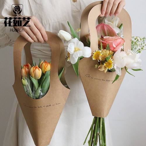 摄影道具牛皮纸手提袋花袋小清新拍照道具 婚纱影楼外景街拍旅拍