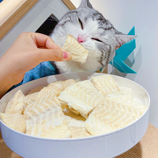 包邮 冻干鳕鱼肉块猫零食高蛋白低脂肪猫咪狗狗宠物纯肉 美尼蜗