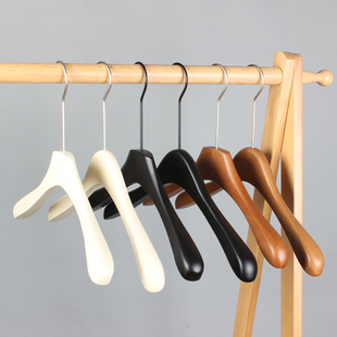 服装店实木衣架儿童黑色白色胡桃木色原木色无痕衣架高档酒店