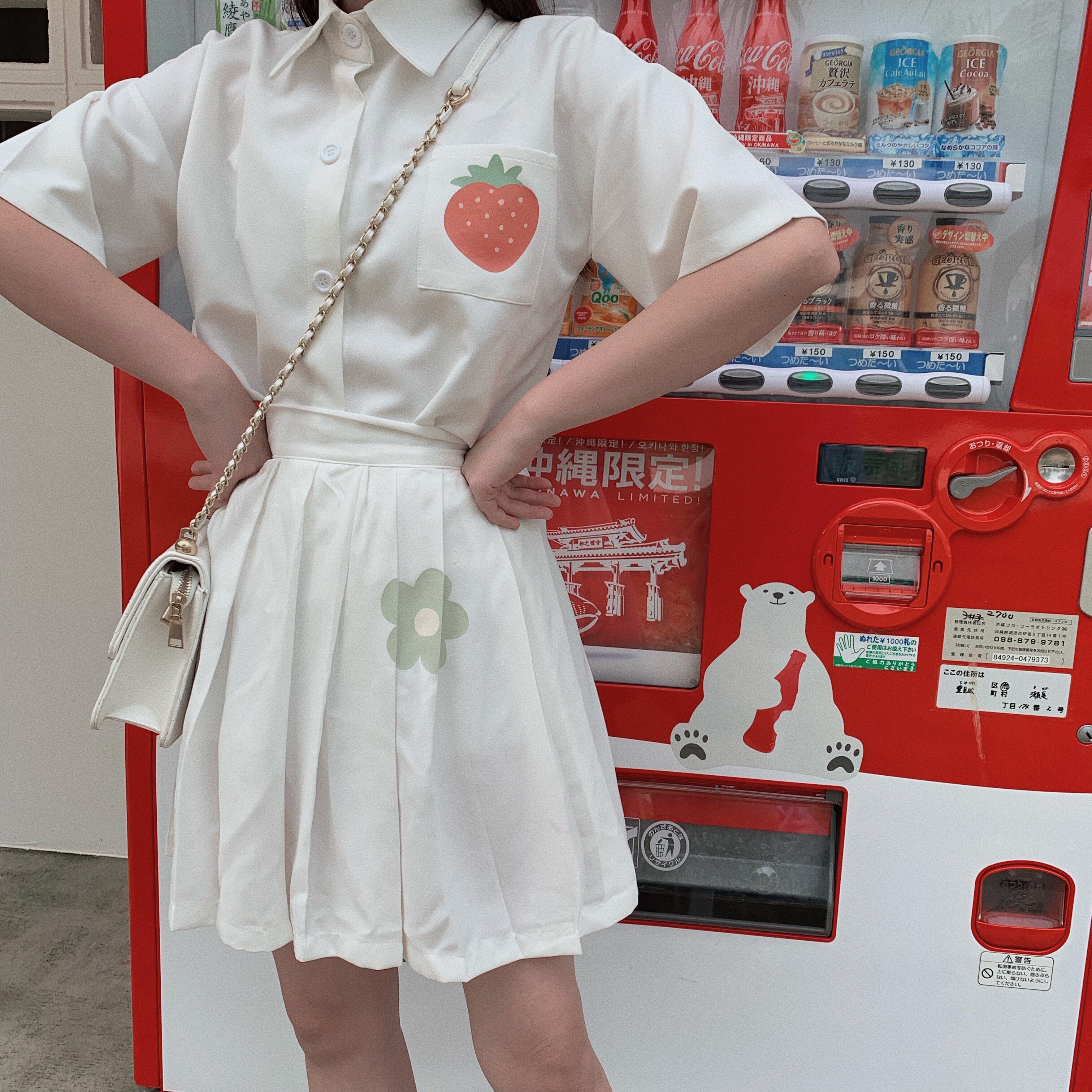 [Mori girl Want to go Seaside lovely Small strawberries Small flowers printing shirt Pleated skirt solar system Student uniformsin the Women's clothing/Boutique , Skirts  category - from Buy2taobao.com to provide professional Taobao agent buy service