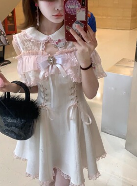 森女系原创想去海边 白桃微醺 清楚系温柔可爱连衣裙