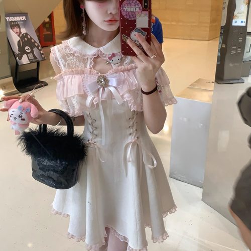 森女系原创想去海边 白桃微醺 清楚系温柔可爱连衣裙