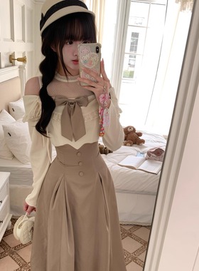 森女系原创想去海边 可可缪斯 温柔清楚系lo连衣裙日系少女