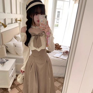 森女系原创想去海边 温柔清楚系lo连衣裙日系少女 可可缪斯