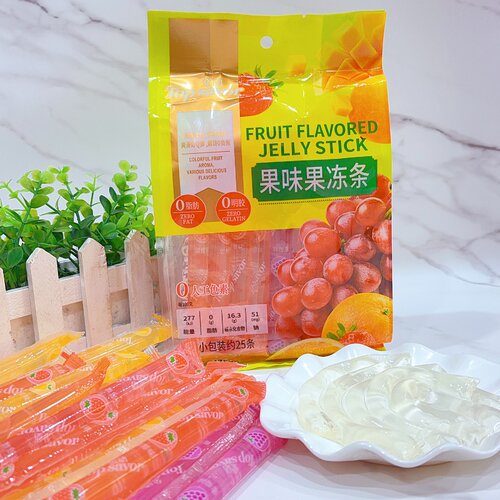 金语果味果冻条475克*2包什锦味芒果味草莓味甜橙味葡萄味