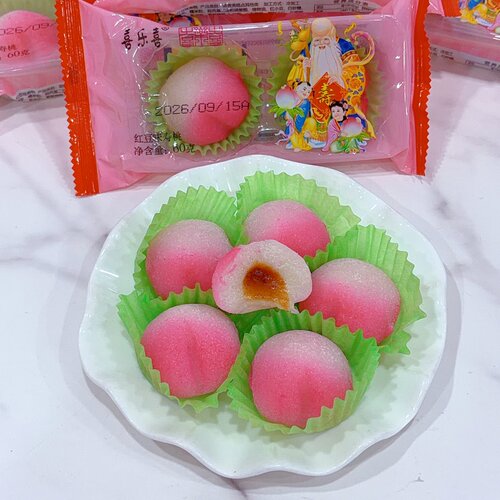 喜乐喜红豆味寿桃60克*10包小包装糕点休闲零食