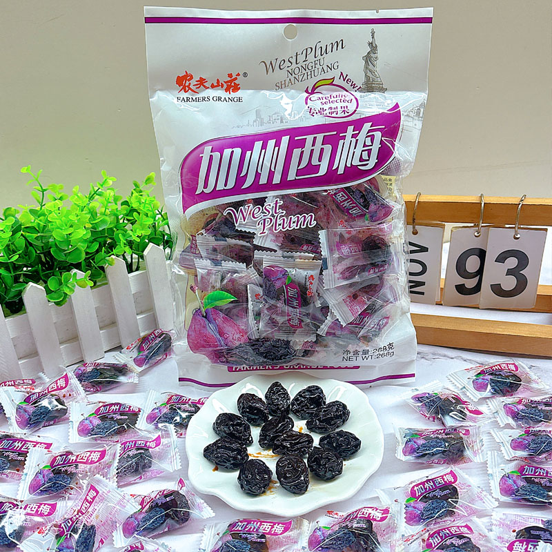 农夫山庄加州西梅268克*1袋梅子蜜饯果脯果干酸甜年货网红零食