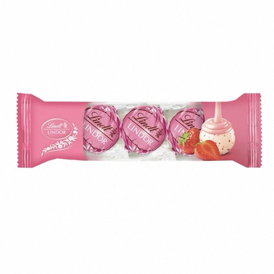 瑞士莲lindor软心球草莓/榛子/开心果巧克力三口味精选随享装