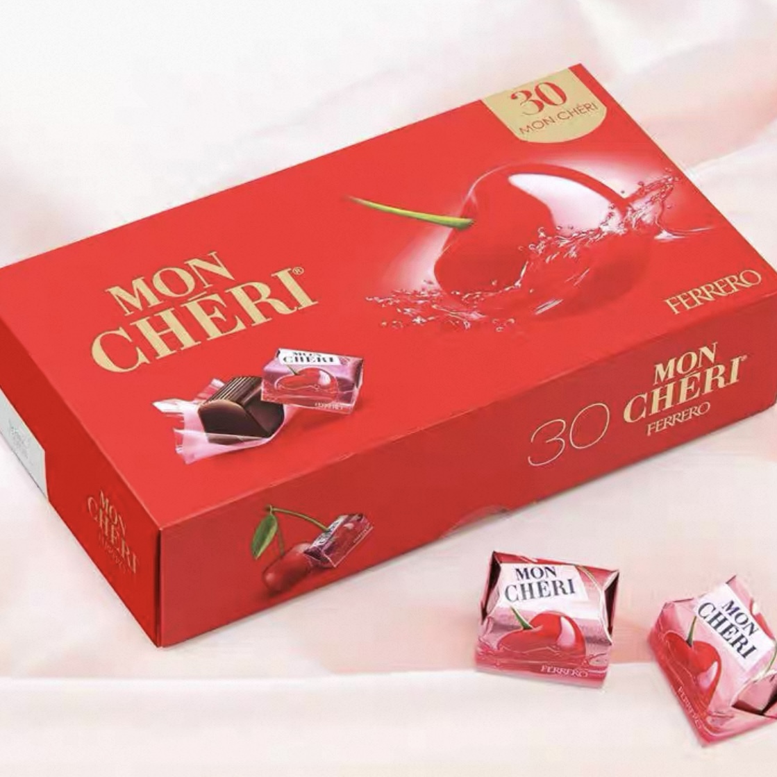 德国费列罗蒙雪利MON CHERI樱桃酒心巧克力 礼盒 30颗装