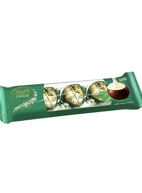 瑞士莲lindor软心球薄荷夹心黑巧克力3颗精选随享装