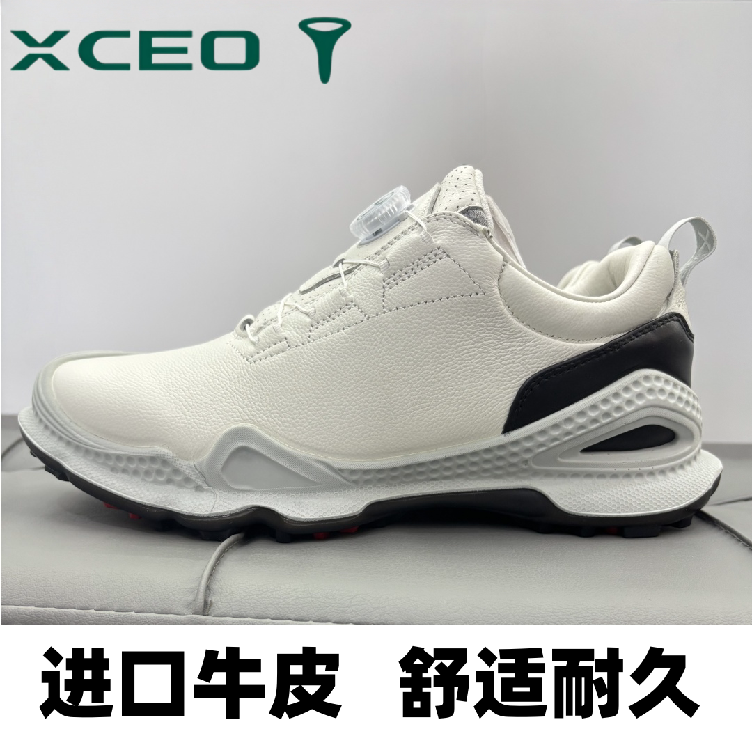 进口牛皮芯鹰高尔夫鞋男款防水透气运动鞋新款夏季防滑golf旋钮鞋