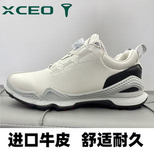 进口牛皮芯鹰高尔夫鞋男款防水透气运动鞋新款夏季防滑golf旋钮鞋