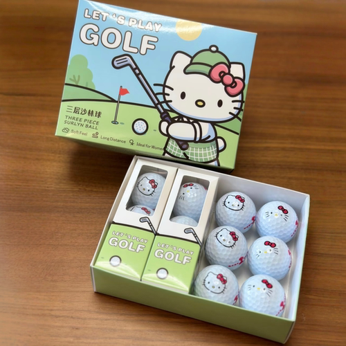 【礼赠】HELLO kitty高尔夫球礼盒印制3层球可爱图案印制远距离球
