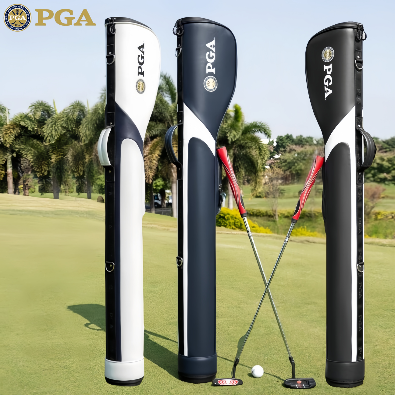 正品PGA高尔夫枪包男女便携式球包防水全包轻便球杆包可装6-8支杆