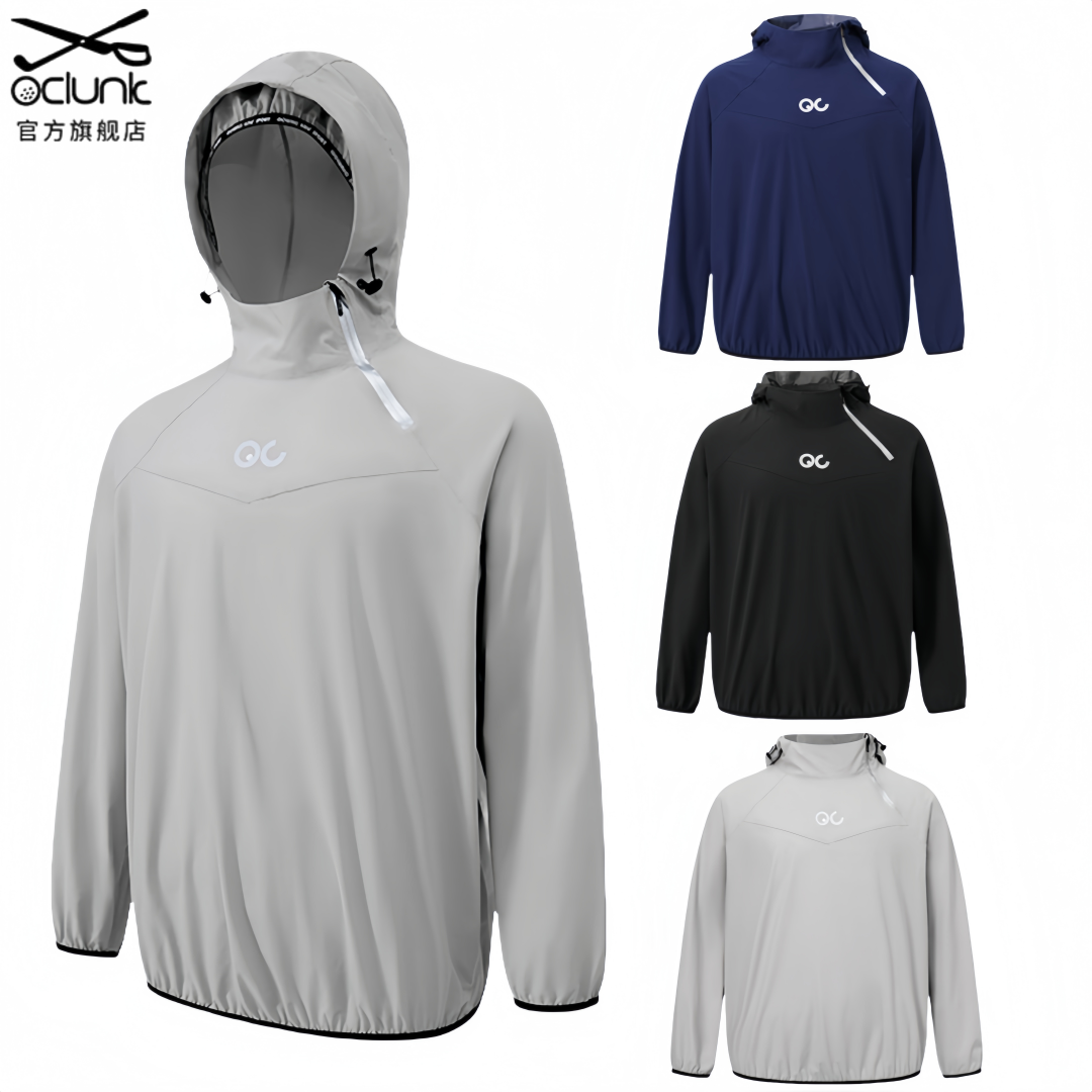 新款高尔夫雨衣套装男女薄款防水防雨运动雨裤上衣纯色连帽雨衣男