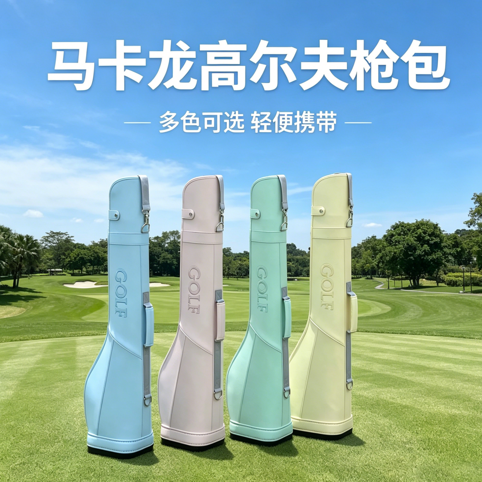 出口日韩马卡龙色高尔夫枪包男女高端多功能练习球杆包新款golf包