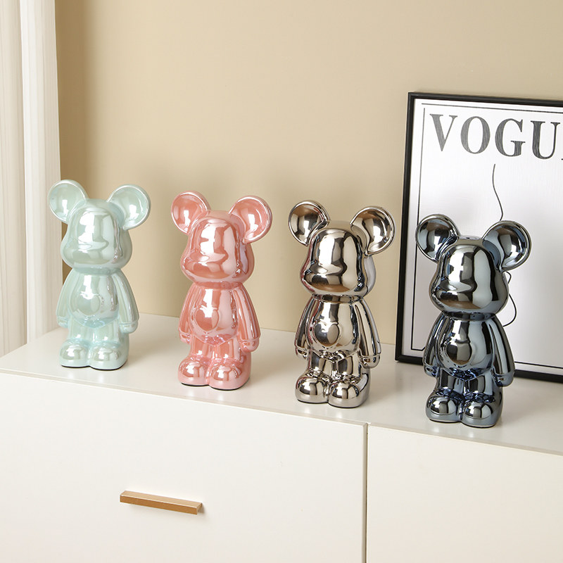 暴力熊摆件客厅电视柜轻奢高档玄关桌面展示柜酒柜装饰品高级感