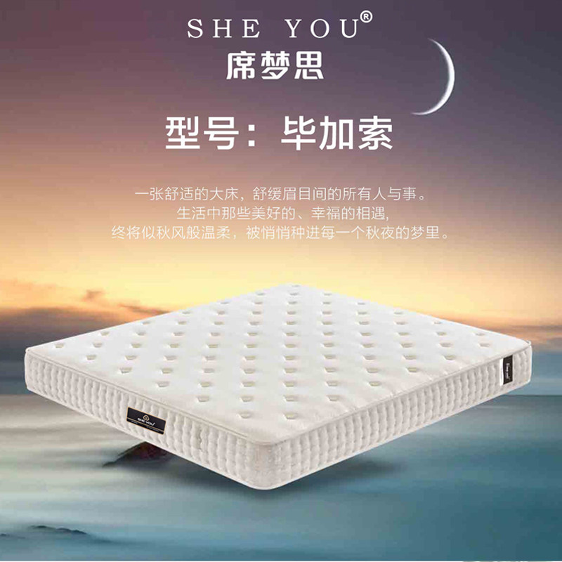 席梦思SHEYOU床垫软垫独立弹簧23CM天然乳胶1.8米1.5米垫