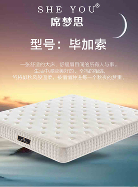 席梦思SHEYOU床垫软垫独立弹簧23CM天然乳胶1.8米1.5米垫